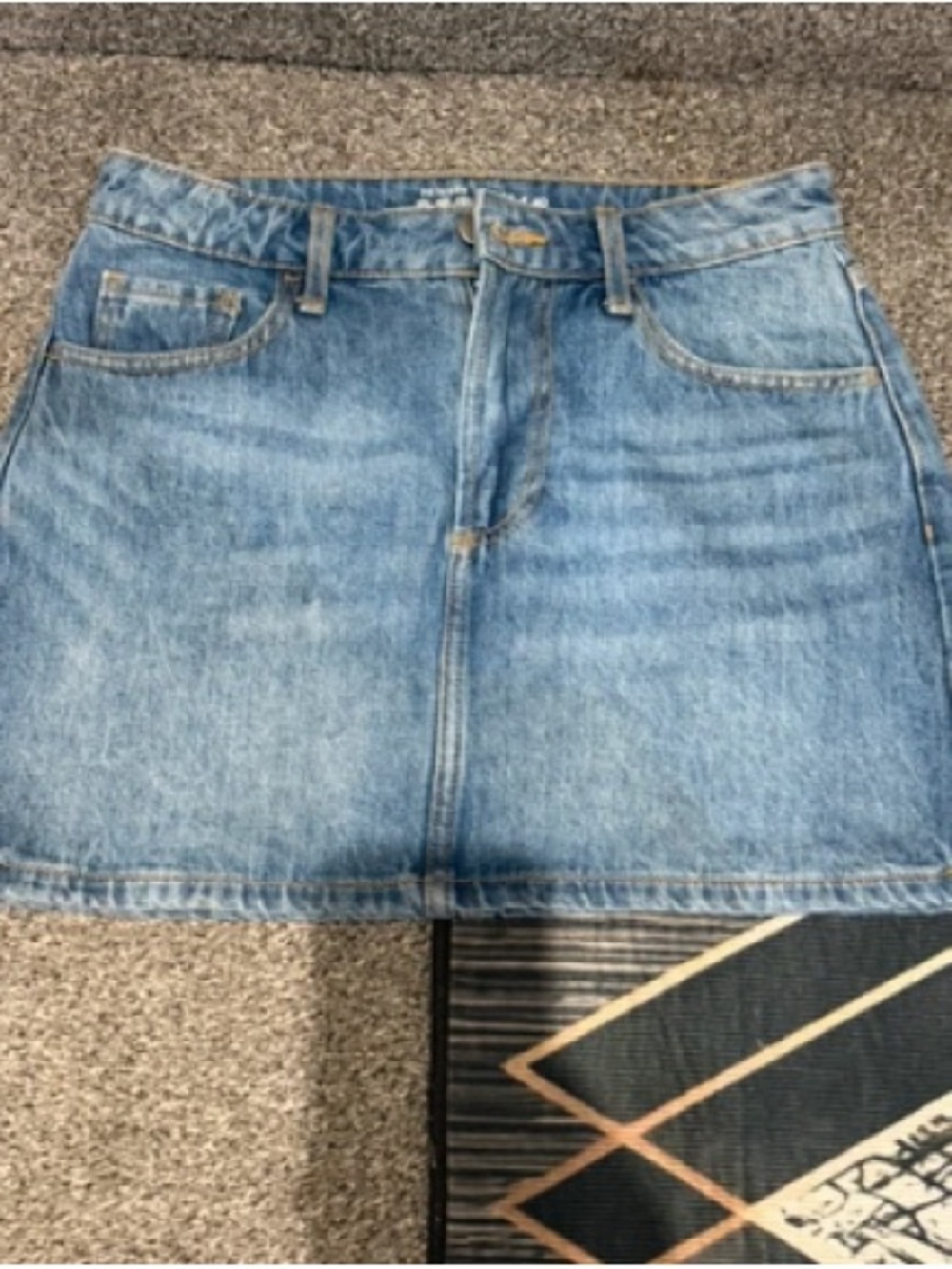 Primark Mid Wash Denim Mini Skirt High High Waist Size US 4 / UK 8